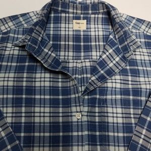 GAP Plaid Shirt Size L Blue & White
